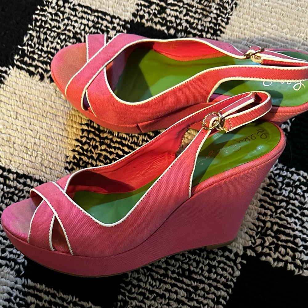 Lilly Pulitzer wedges. Size 9